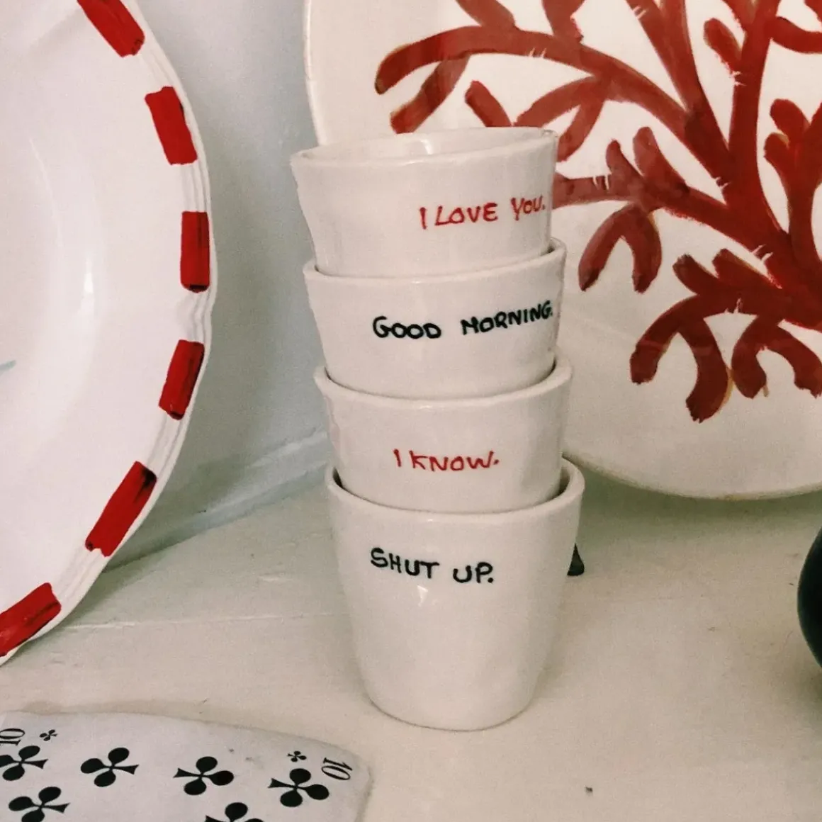Tasse à expresso I Love You - Blanc