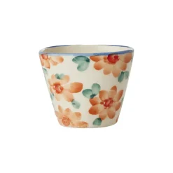 Tasse expresso ovale Fleurs Oranges Vintage en céramique