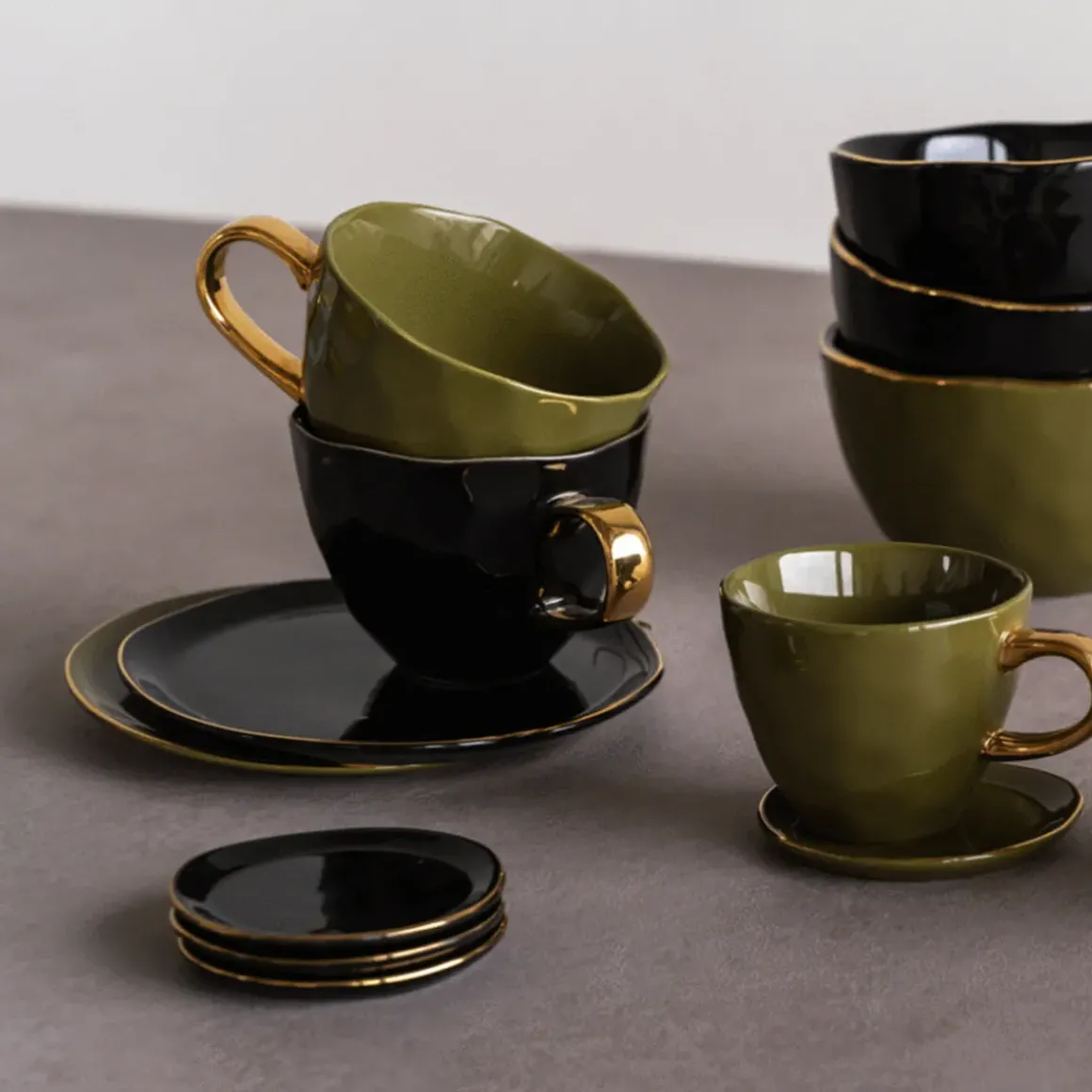 Tasse Good Morning en porcelaine - Noir