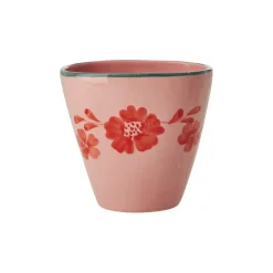 Tasse ovale Fleurs Oranges en céramique