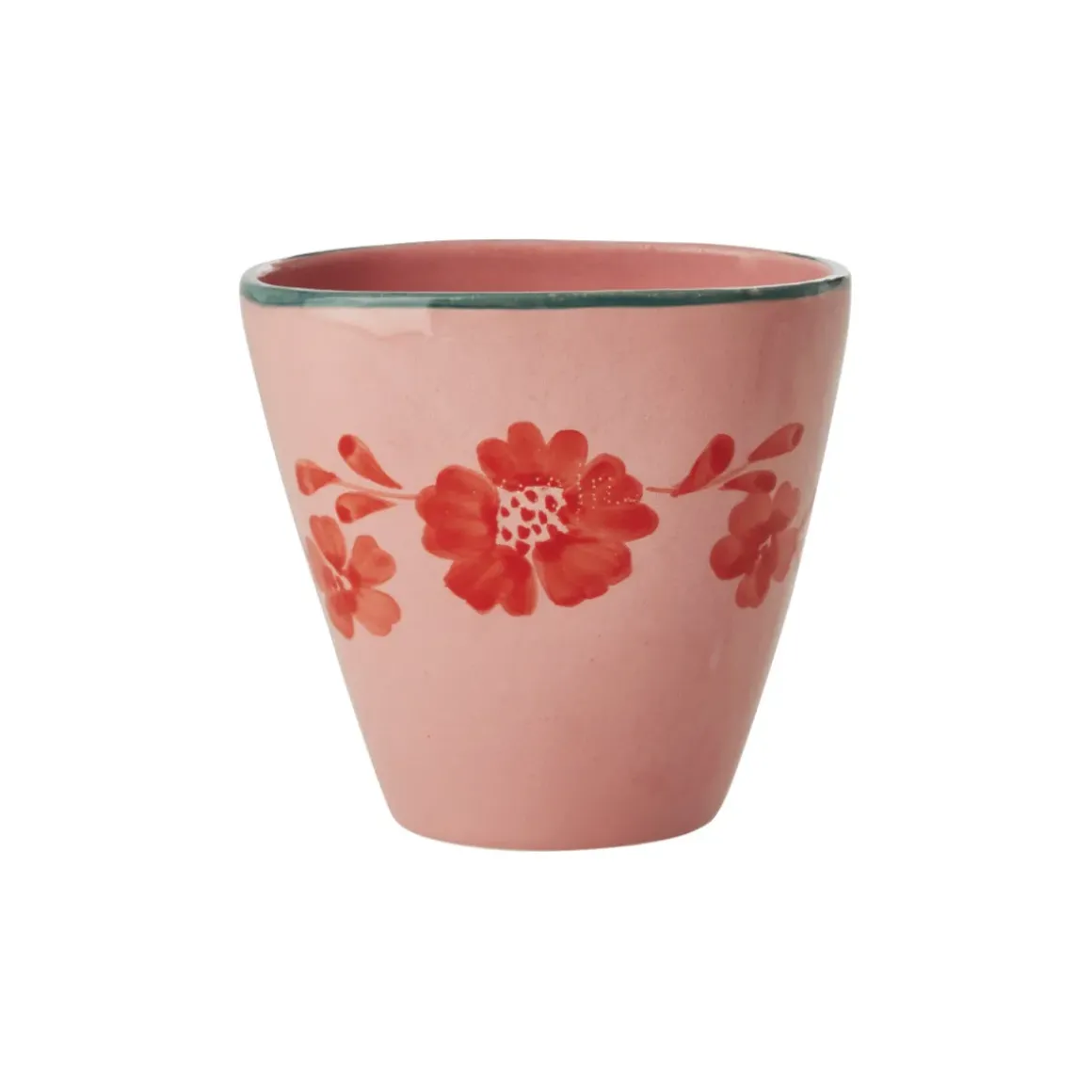 Tasse ovale Fleurs Oranges en céramique
