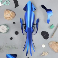 Trophée Origami Squid Cobalt Bleu Métallique