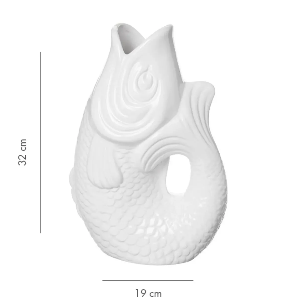 Vase Monsieur Carafon Poisson - Blanc