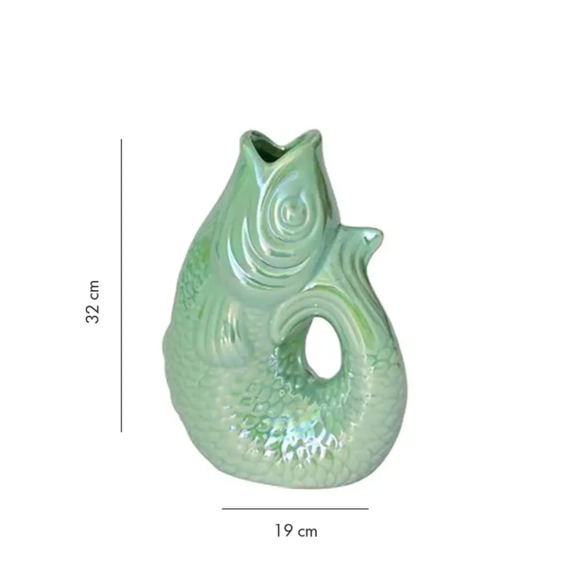 Vase Monsieur Carafon Poisson - Rainbow Mint