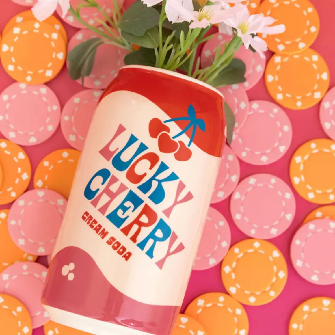 Vase Soda Lucky Cherry Cream