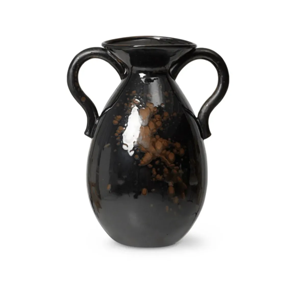 Vase Verso en grès - Noir/brun