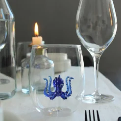 Verre pieuvre - Bleu