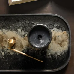 Vide poche en verre Black Organic