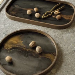 Vide-poche en verre - Bronze Organic - Ø 30 cm