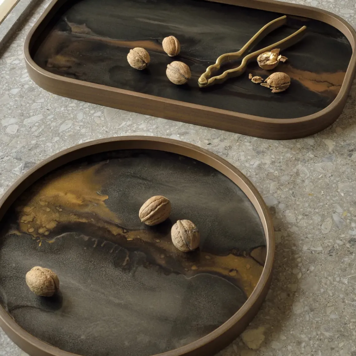 Vide-poche en verre - Bronze Organic - Ø 30 cm