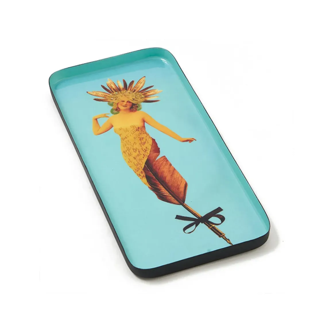 Vide-poche rectangulaire Poesy en fer - 12,5 × 28 cm